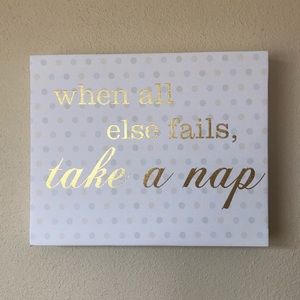 Canvas Wall Art with Gold Print Messsage